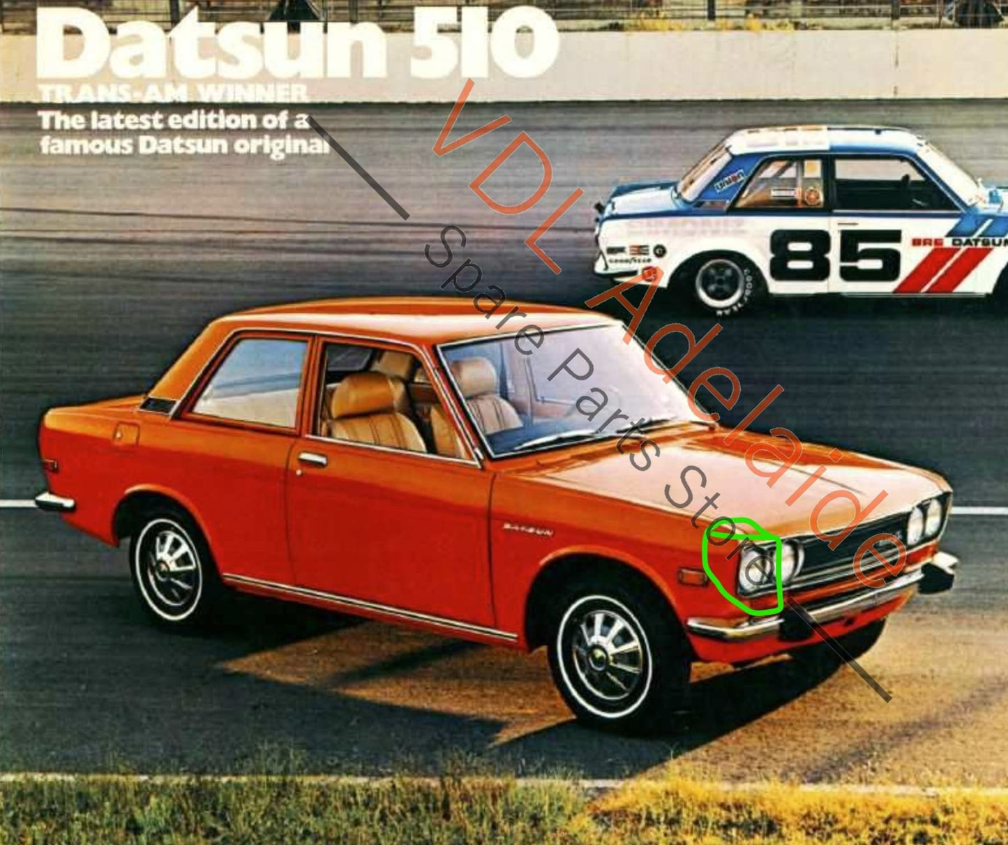 Datsun 1600 510 Front Right Stainless Steel Chrome Fender Trim Eyebrow Mould #C