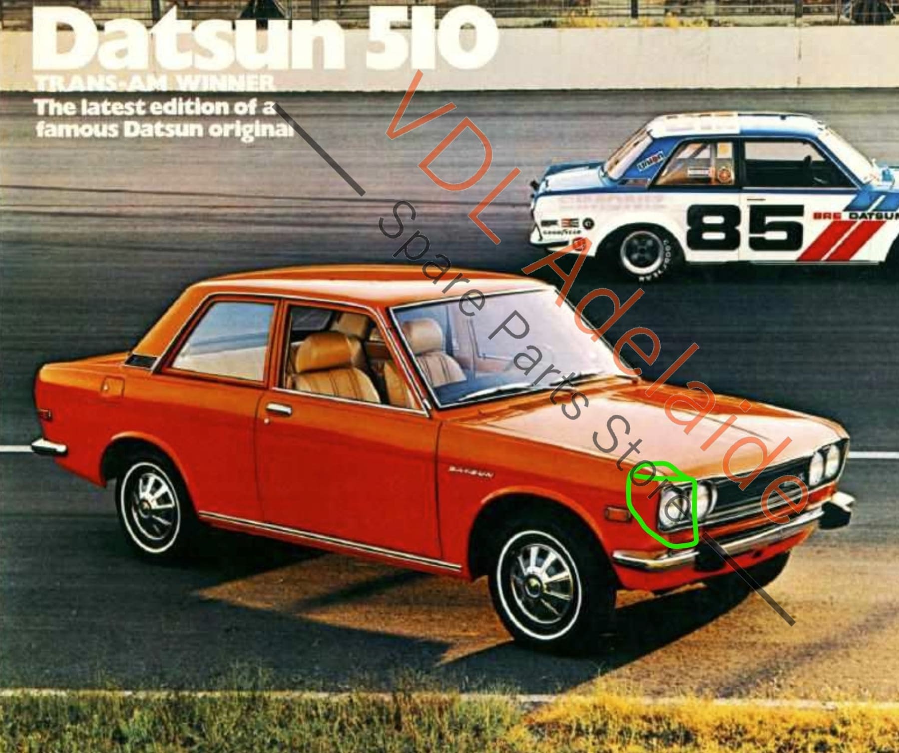 Datsun 1600 510 Front Right Stainless Steel Chrome Fender Trim Eyebrow Mould #C