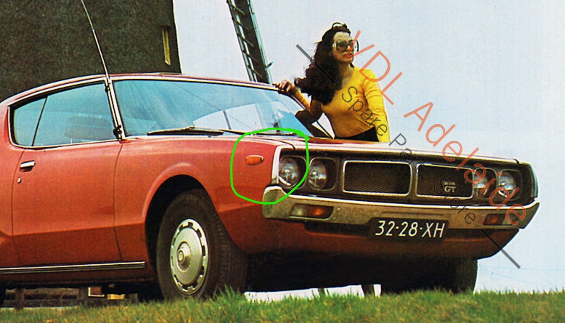 Datsun 240k GT C110 Kenmeri Front Right Fender Chrome Eyebrow Moulding Mould Trim