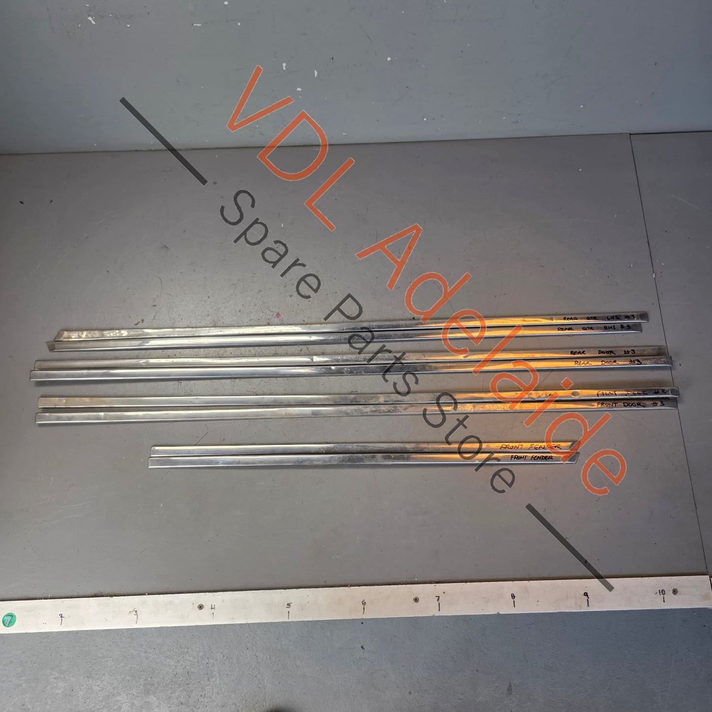 Datsun 1600 510 GL Deluxe Set of Side Chrome Trims Stainless for Fender Door & rear quarter panel #02