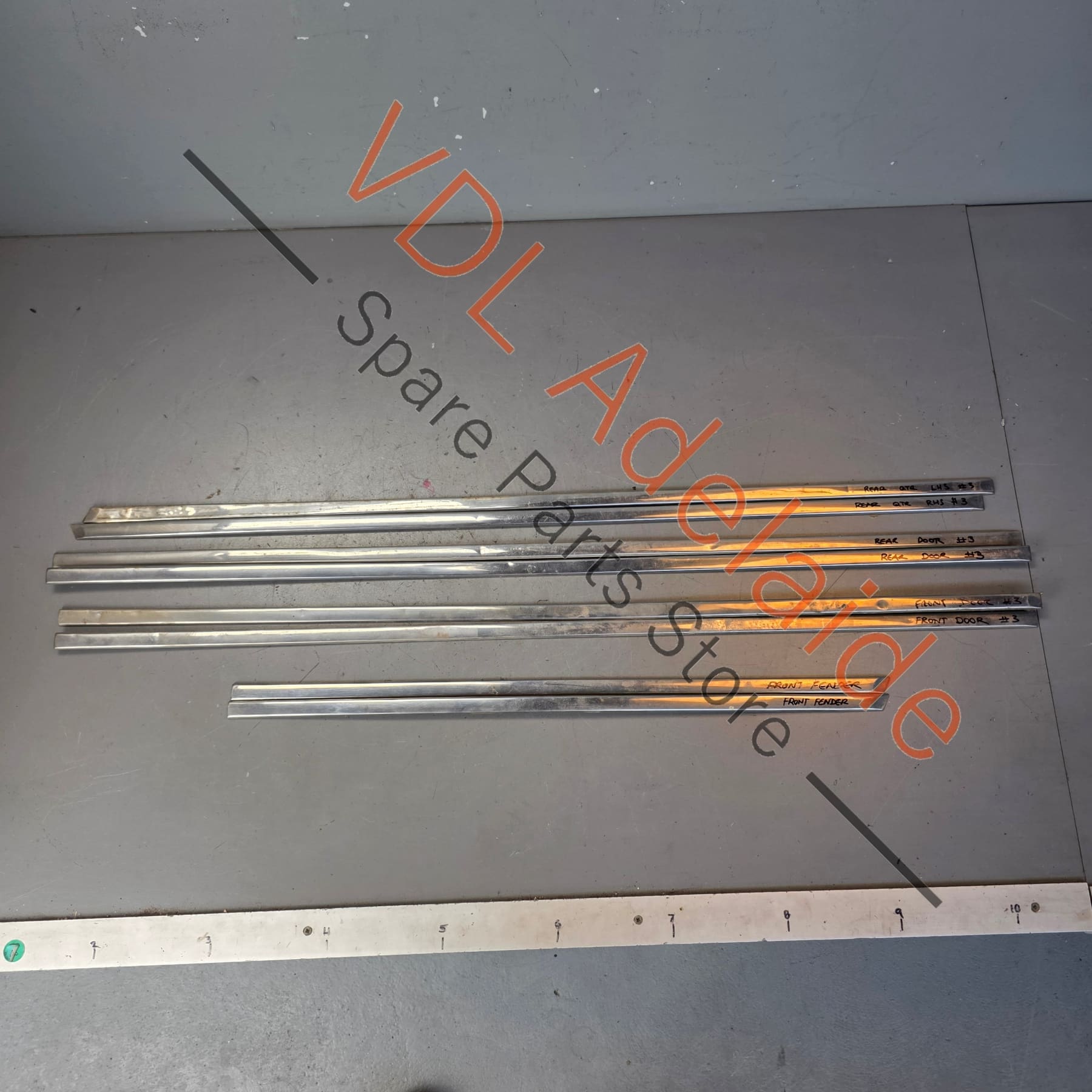 Datsun 1600 510 GL Deluxe Set of Side Chrome Trims Stainless for Fender Door & rear quarter panel #02