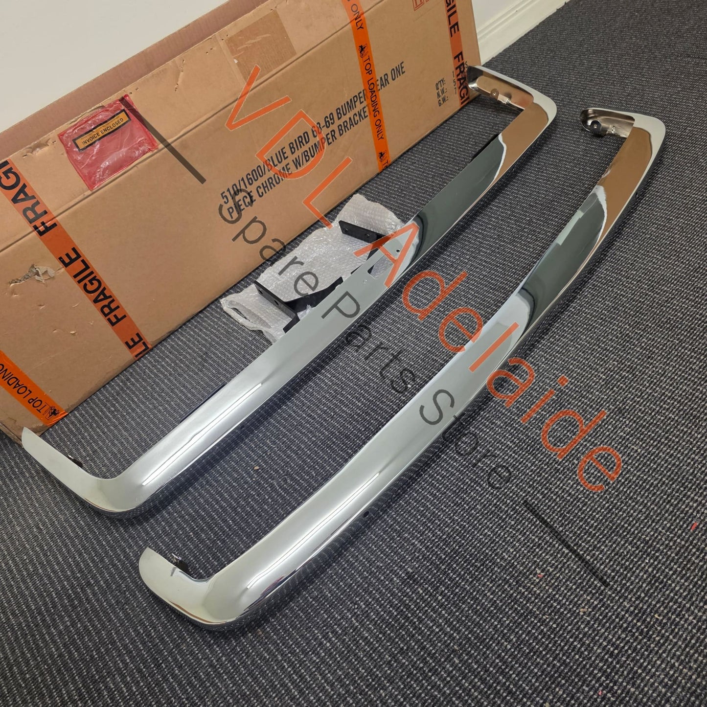 Datsun 510 1600 Bluebird Chrome Plated Stainless Steel Bumper Bar Set Aftermarket