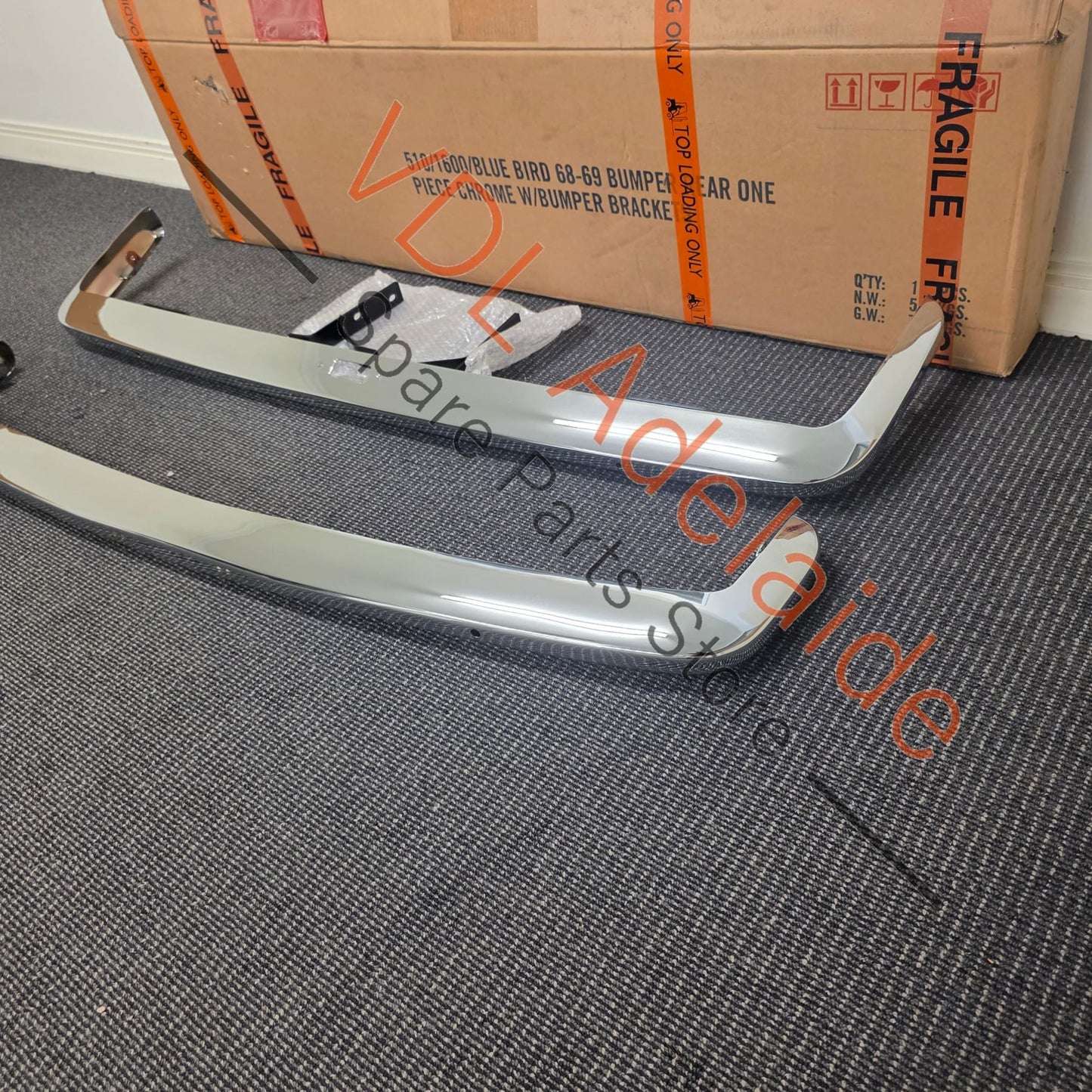 Datsun 510 1600 Bluebird Chrome Plated Stainless Steel Bumper Bar Set Aftermarket