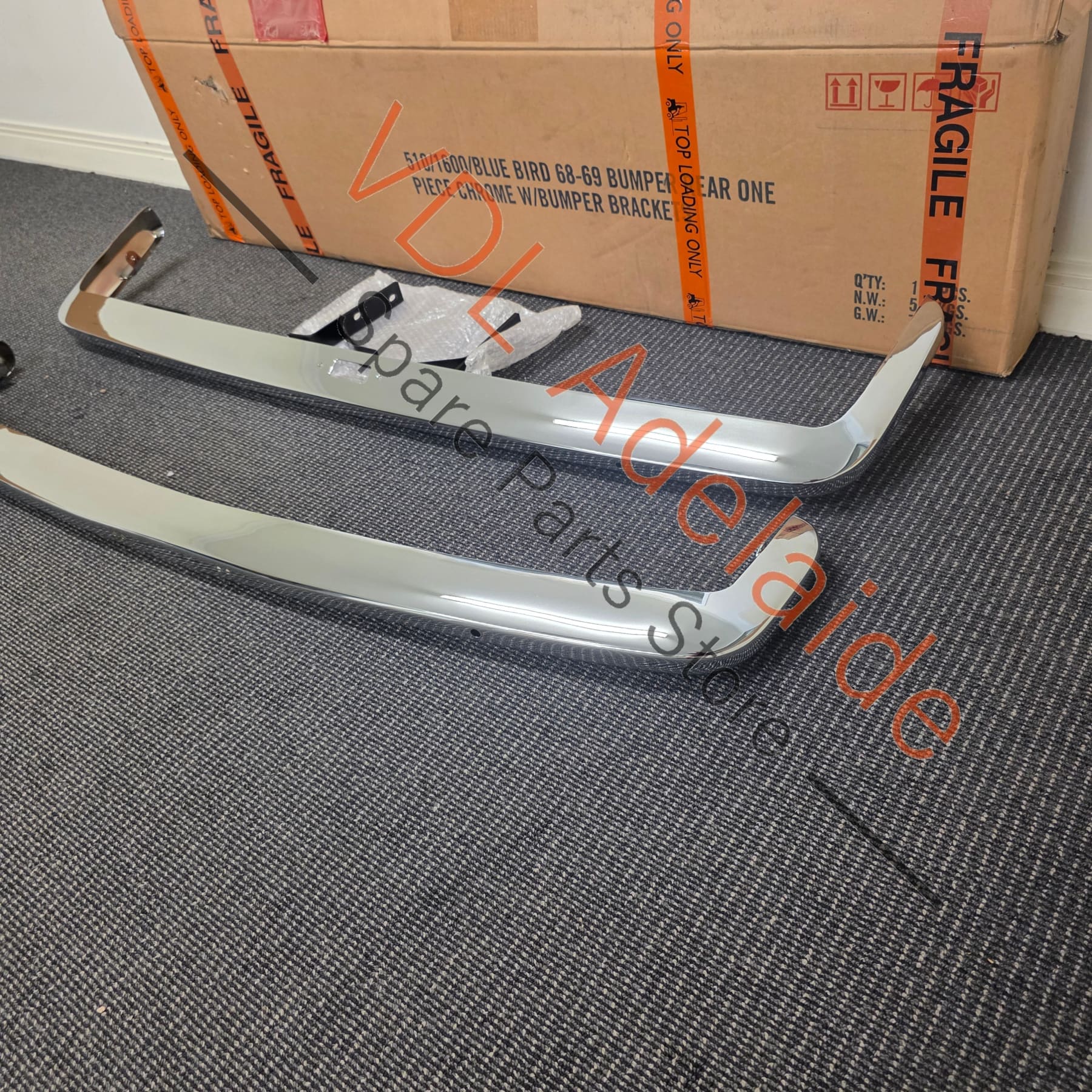 Datsun 510 1600 Bluebird Chrome Plated Stainless Steel Bumper Bar Set Aftermarket