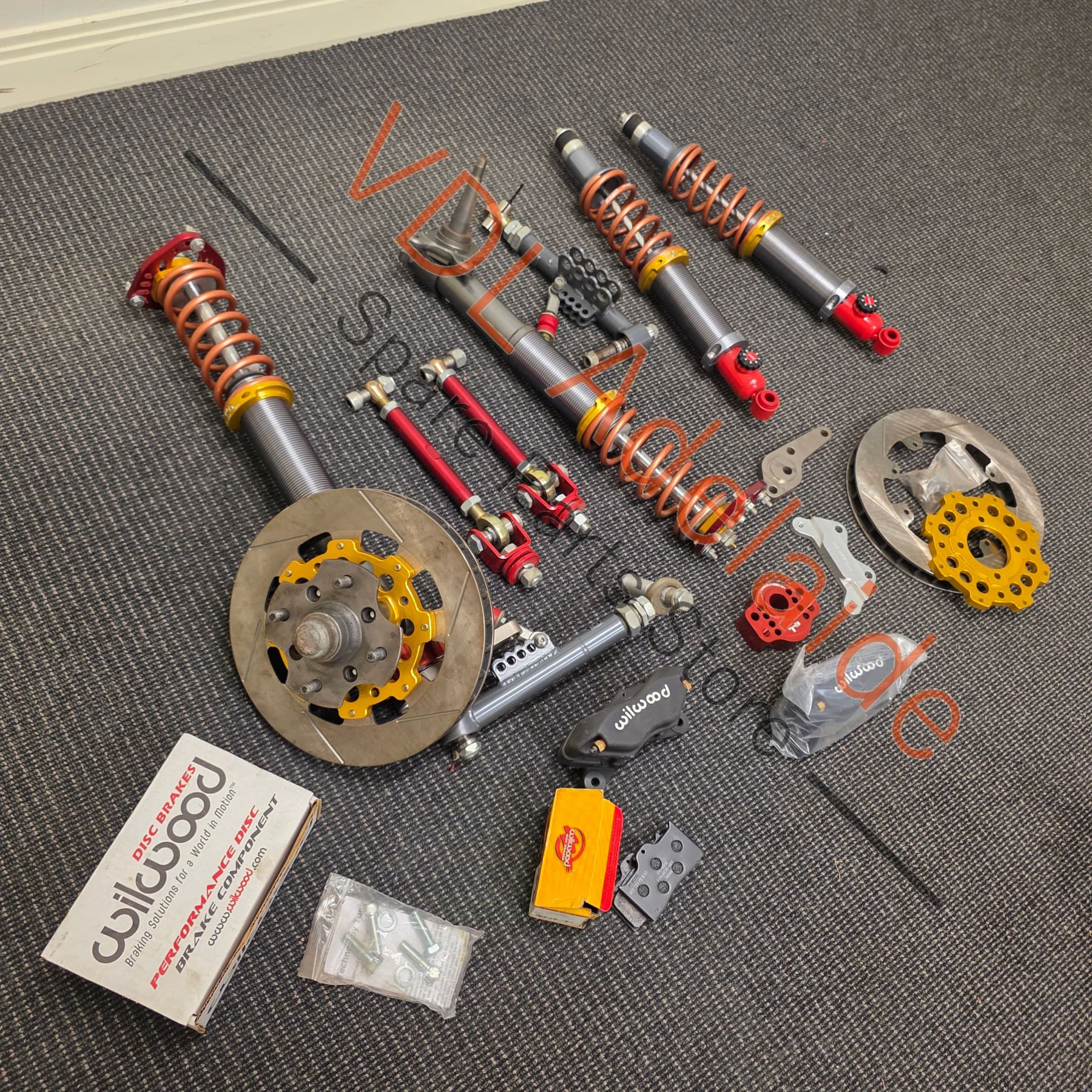 Datsun 510 1600 T3 Techno Toy Tuning Front Adjustable Suspension and Wilwood Brake Assembly Aftermarket