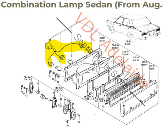 Datsun 510 1600 Tail light Wiring Harness Cable 26551-A2200