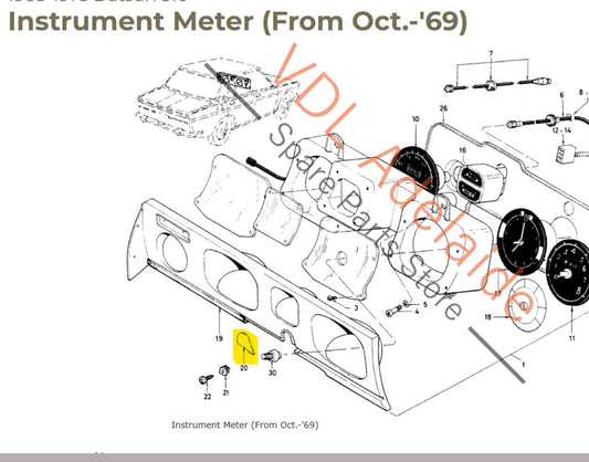 Datsun 1600 510 Instrument Cluster Trim Blanking Cover (covers column shift automatic hole)