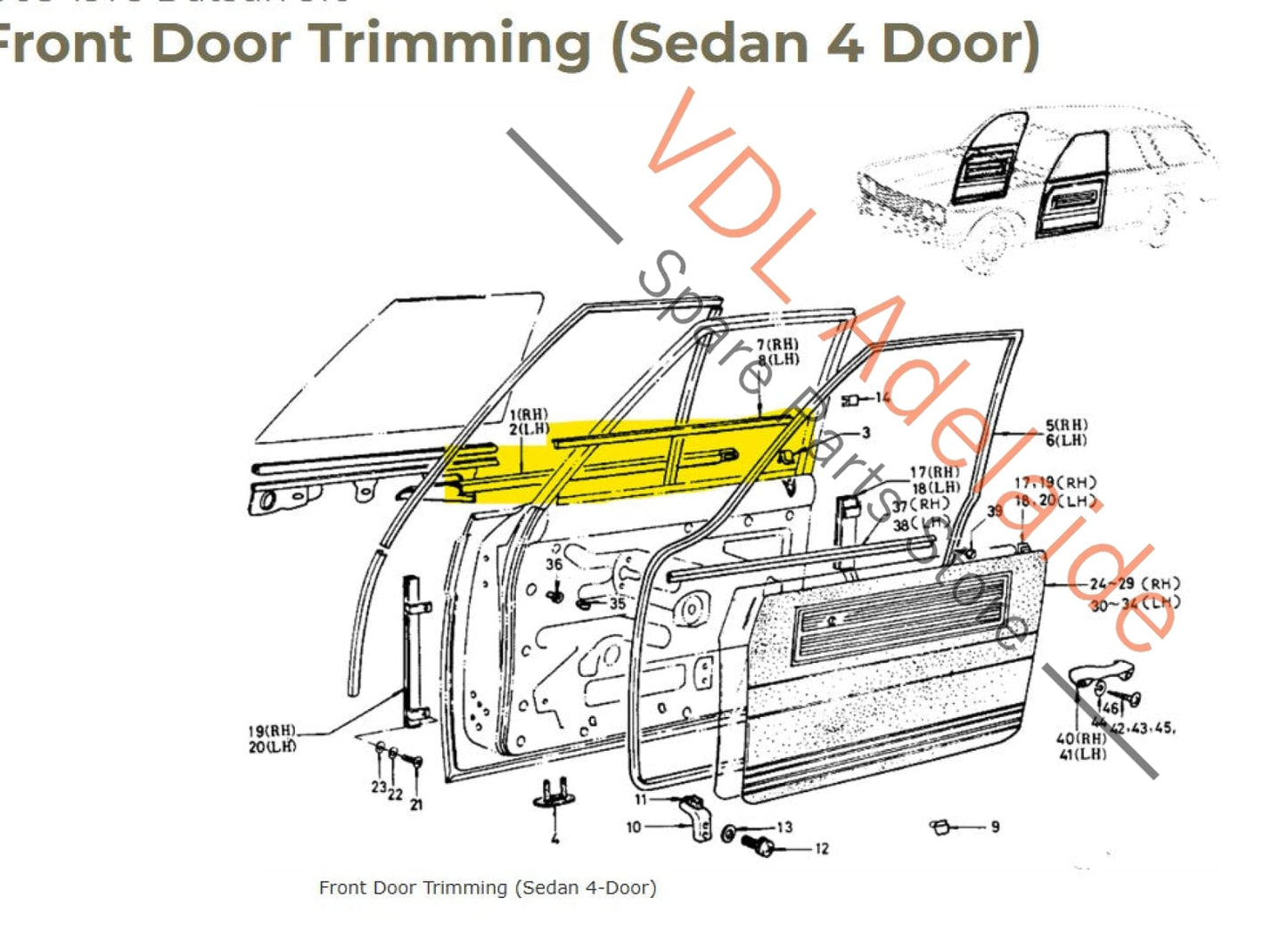 Datsun 1600 510 Front Left Door Chrome Aperture Trim Stainless 80821-N1600 #04