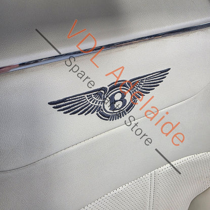    Bentley Bentayga Set of Cream Leather Seats 'Linen' with Contrast Stitching Logo