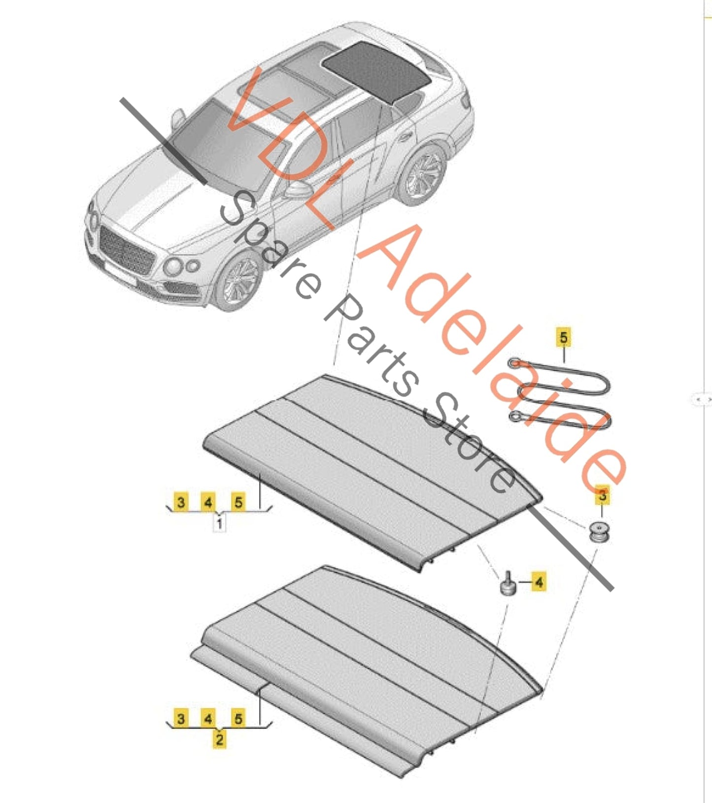 36A867769J51V 36A867769J  Bentley Bentayga Hard Luggage Cover Parcel Tray for Trunk Boot Cream "Linen" 36A867769J 51V