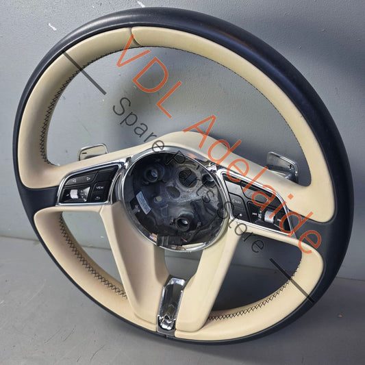 36A419089A   Bentley Bentayga Multispoke Steering Wheel Leather Hide colour Linen / Imperial Blue 36A419089A