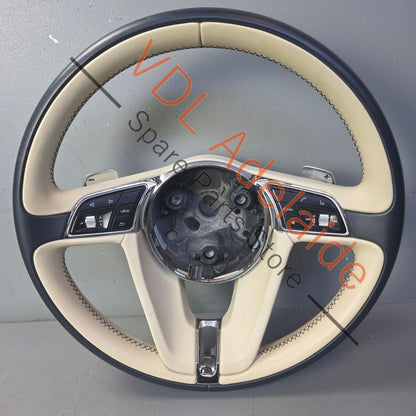 36A419089A   Bentley Bentayga Multispoke Steering Wheel Leather Hide colour Linen / Imperial Blue 36A419089A