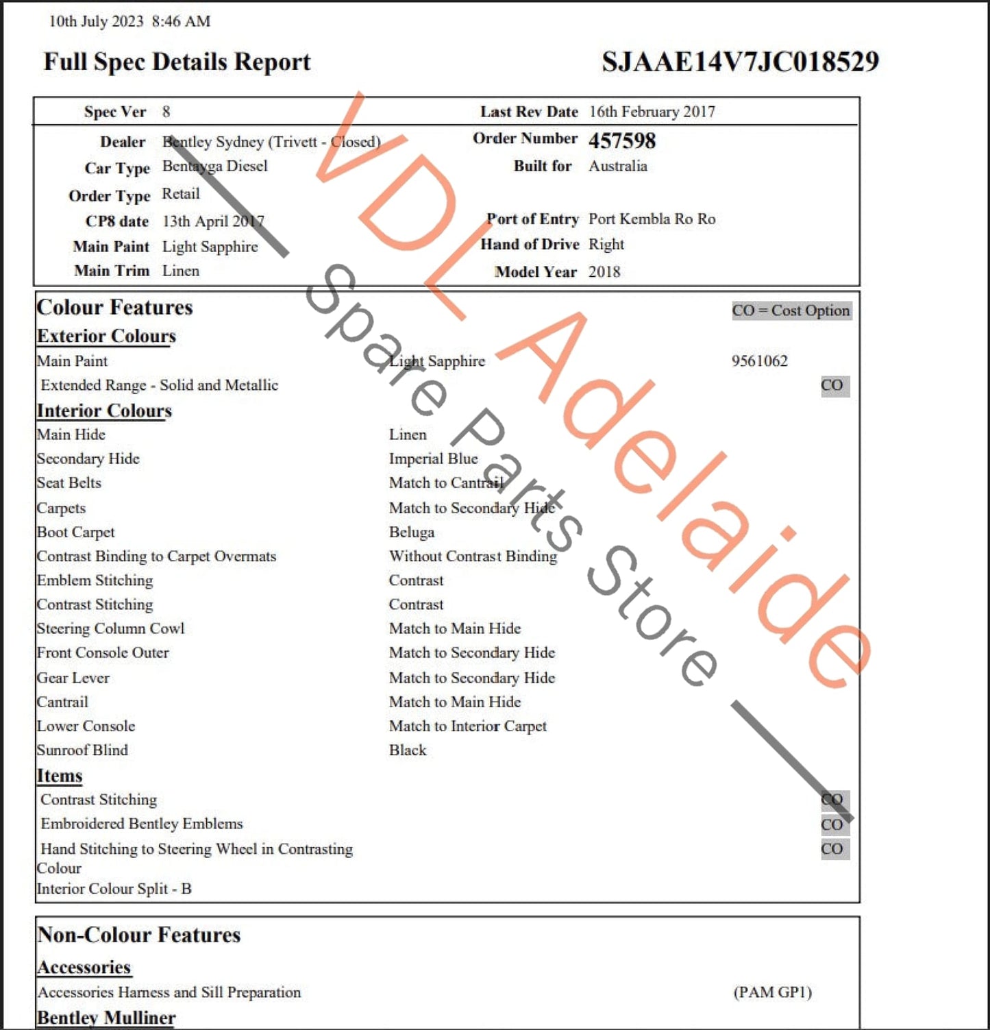 36A857141B51V 36A857141B  Bentley Bentayga Set of Interior Roof Handles Leather Hide colour Linen 36A857141B 51V