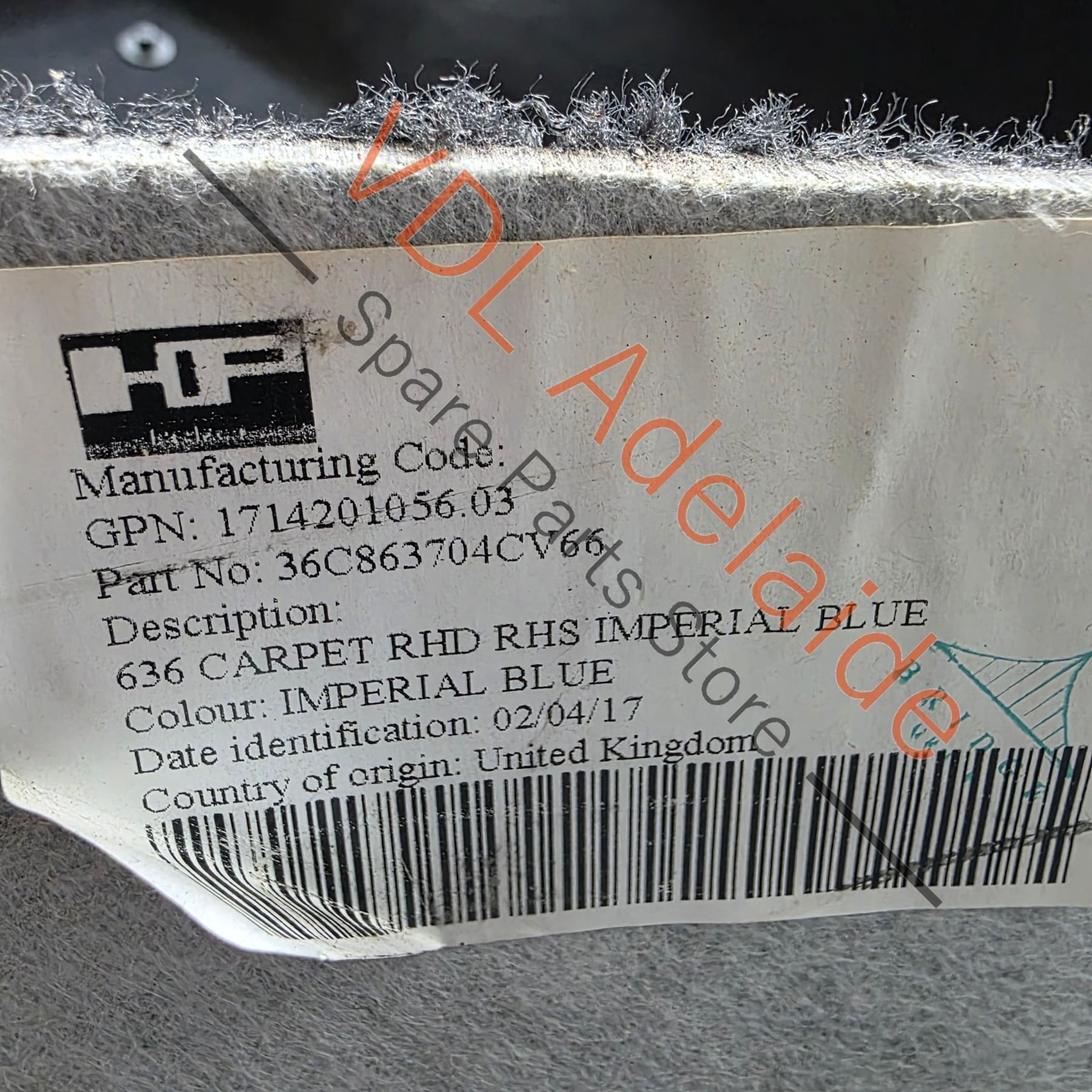 36C863704GV66   Bentley Bentayga Set of Floor Carpets Imperial Blue for RHD models 36C863704G V66