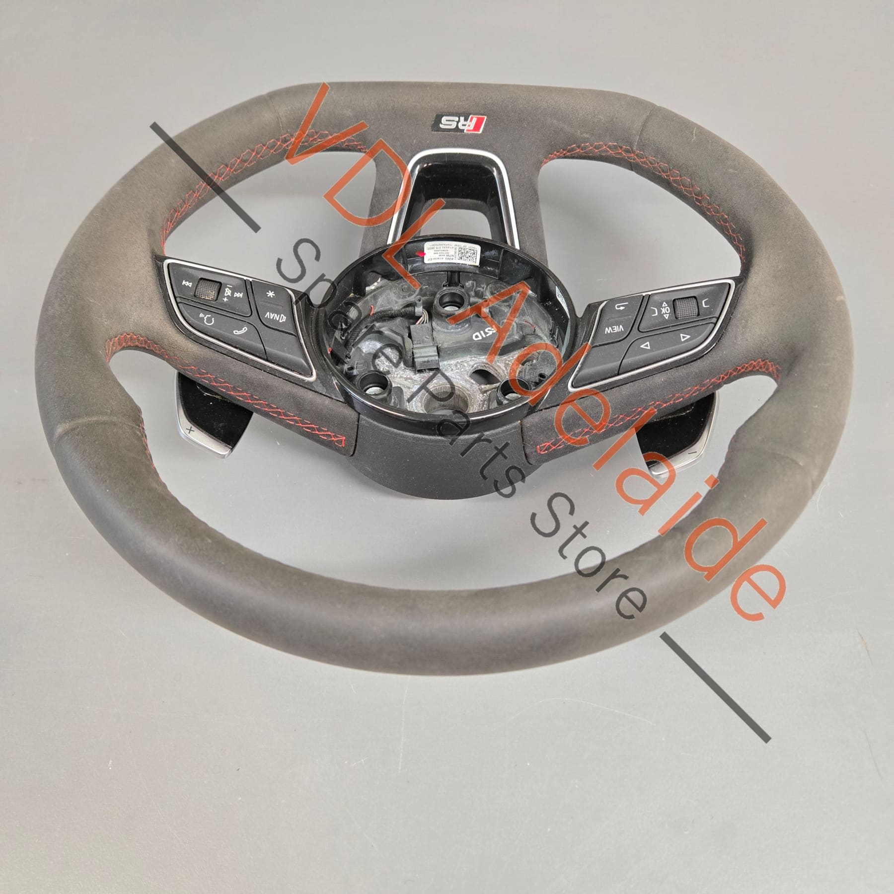 8W0419091GJNTW 8W0419091EFNTW  Audi RS5 F5 B9 Flat Bottom Alcantera w Red Stitch Steering Wheel 8W0419091GJ NTW
