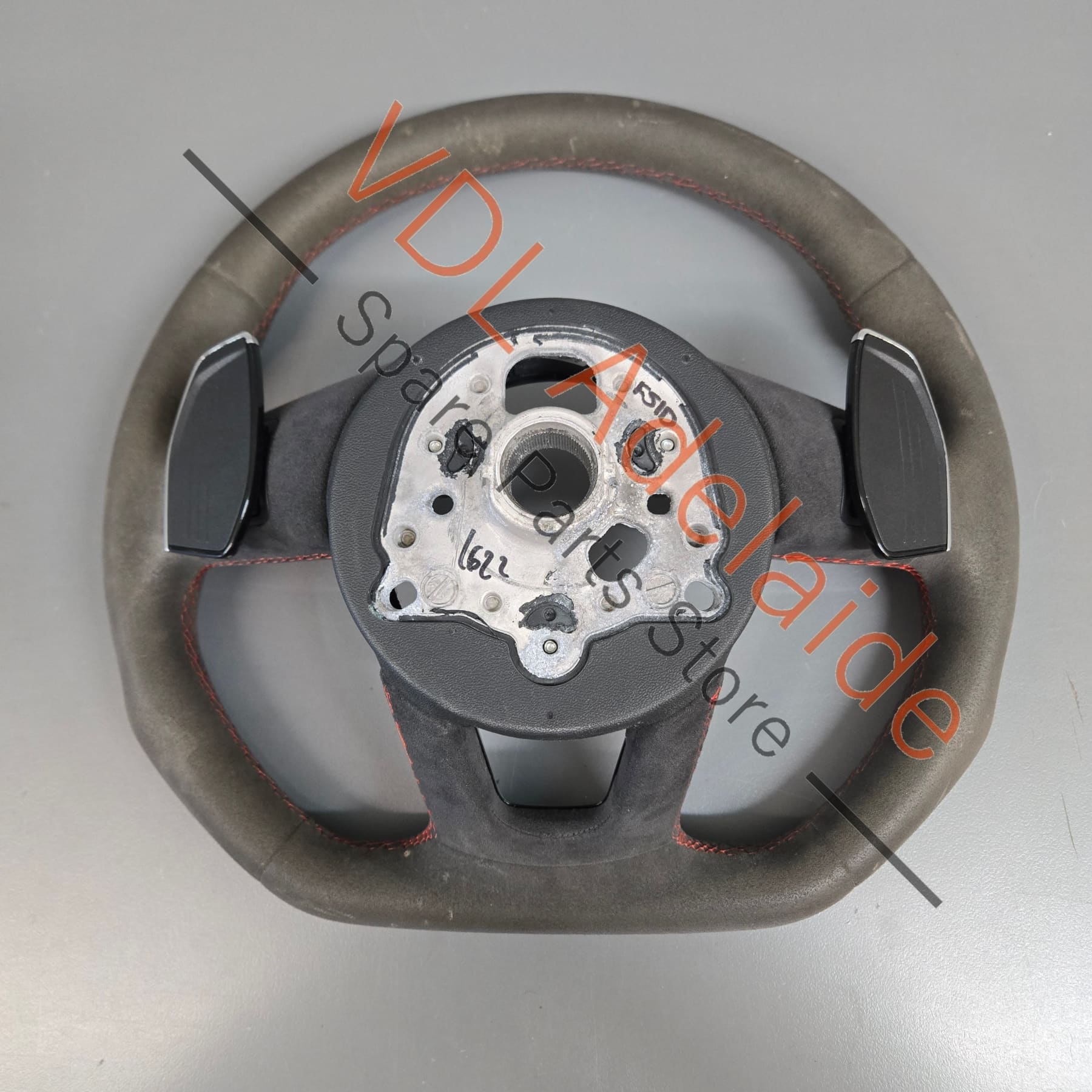 8W0419091GJNTW 8W0419091EFNTW  Audi RS5 F5 B9 Flat Bottom Alcantera w Red Stitch Steering Wheel 8W0419091GJ NTW