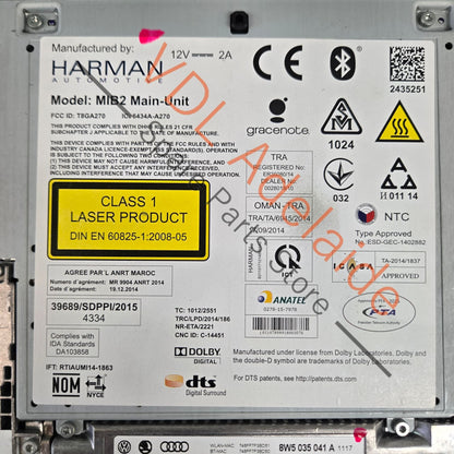 8W5035041A   Audi RS5 B9 MIB2 High Central Computer MIB Main Unit For Nav Multimedia 8W5035041A