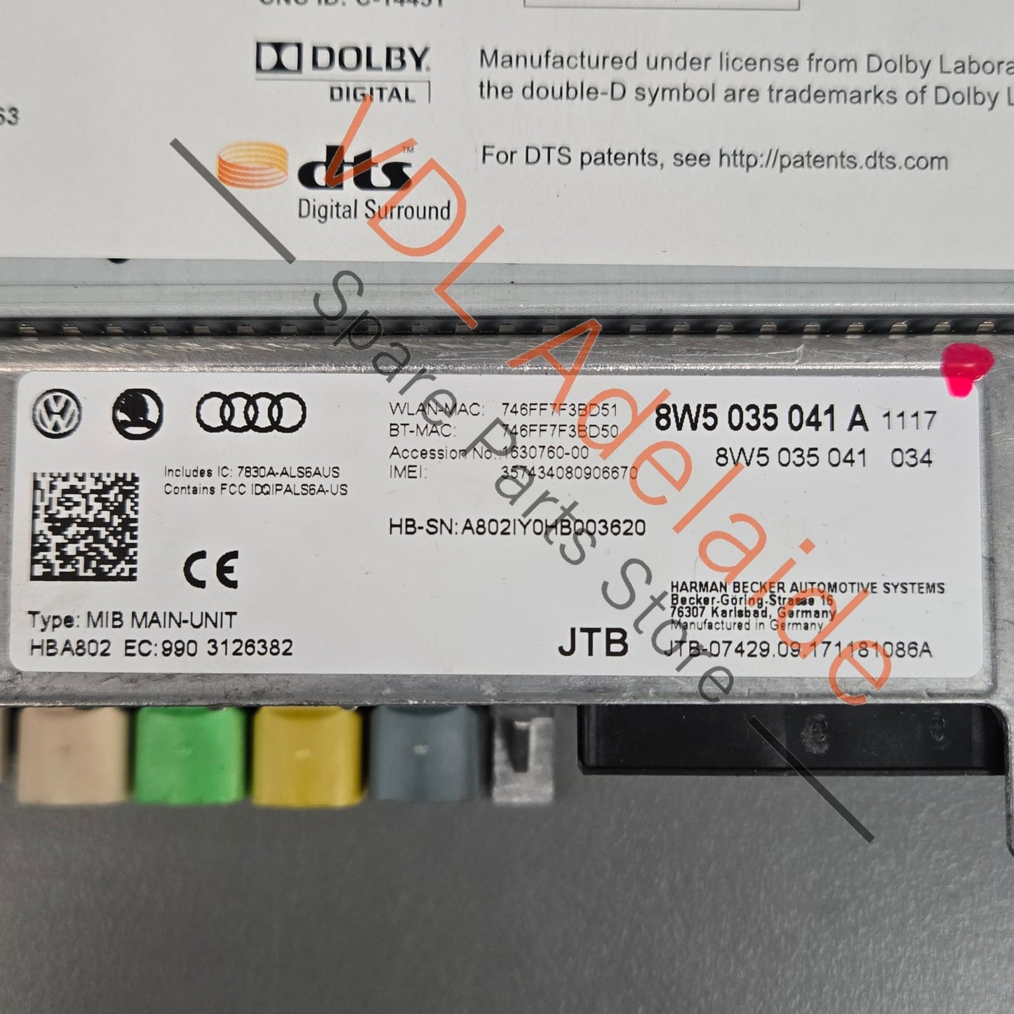 8W5035041A   Audi RS5 B9 MIB2 High Central Computer MIB Main Unit For Nav Multimedia 8W5035041A