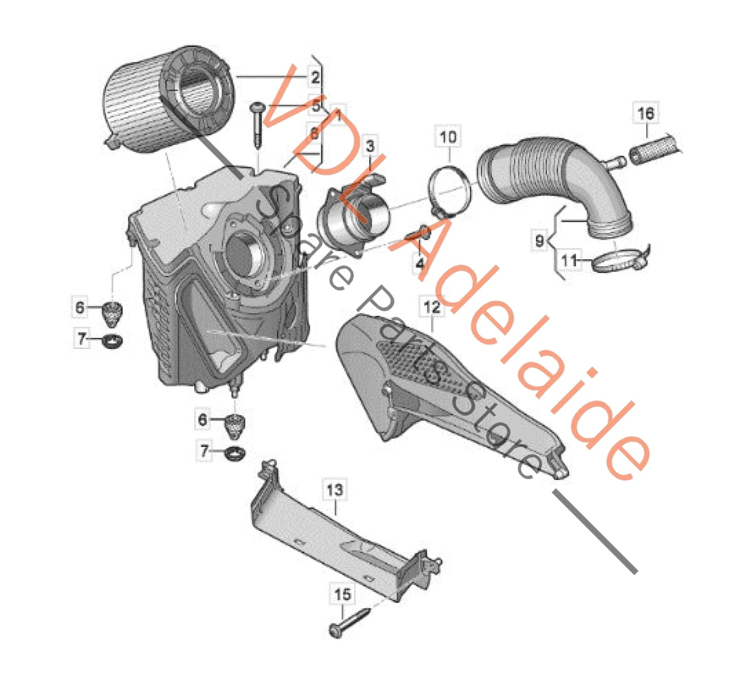 8W0133837R 06M129629C 8W0129618 Audi RS4 RS5 B9 2.9 V6 Original OEM Air Filter Assembly 8W0133837R