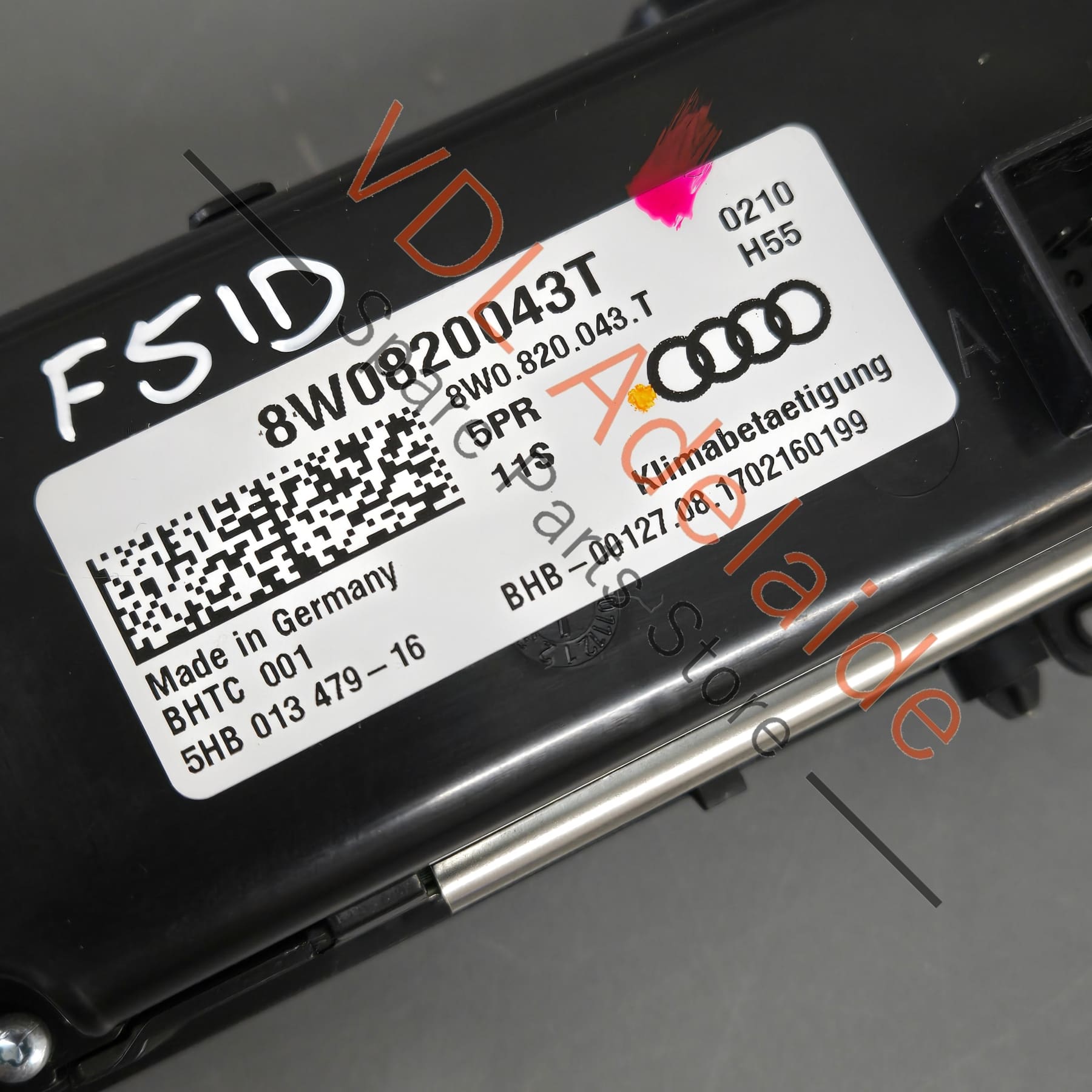 8W0820043T 8W0820043BR 8W0820043BJ Audi A5 A4 S4 B9 Dashboard Air Conditioning Switch Panel 8W0820043T 8W0820043BJ 5PR 8W0820043BR