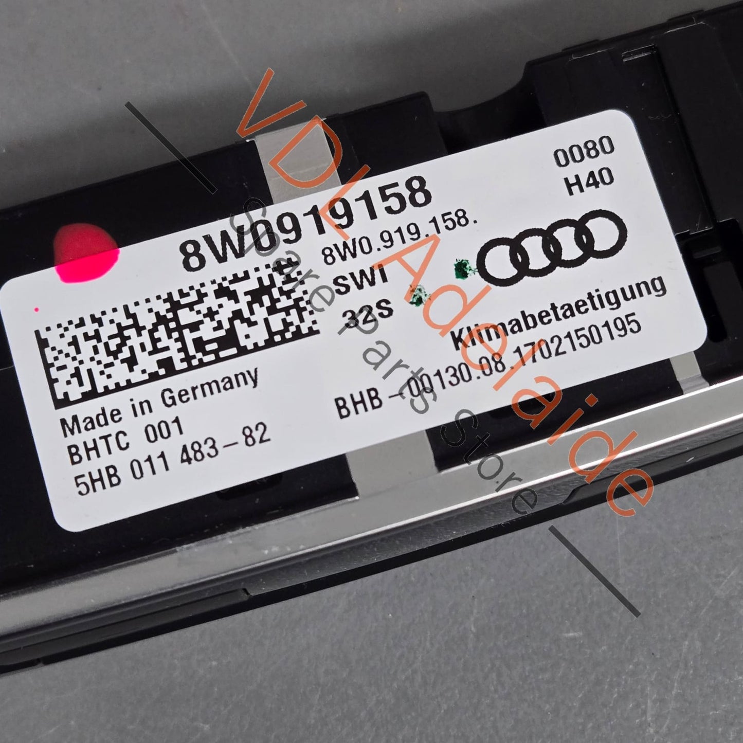 8W0919158 8W0919158CSWI  Audi A4 S4 B9 Rear Passenger Air Conditoning Switch Display Unit 8W0919158 SWI 8W0919158C
