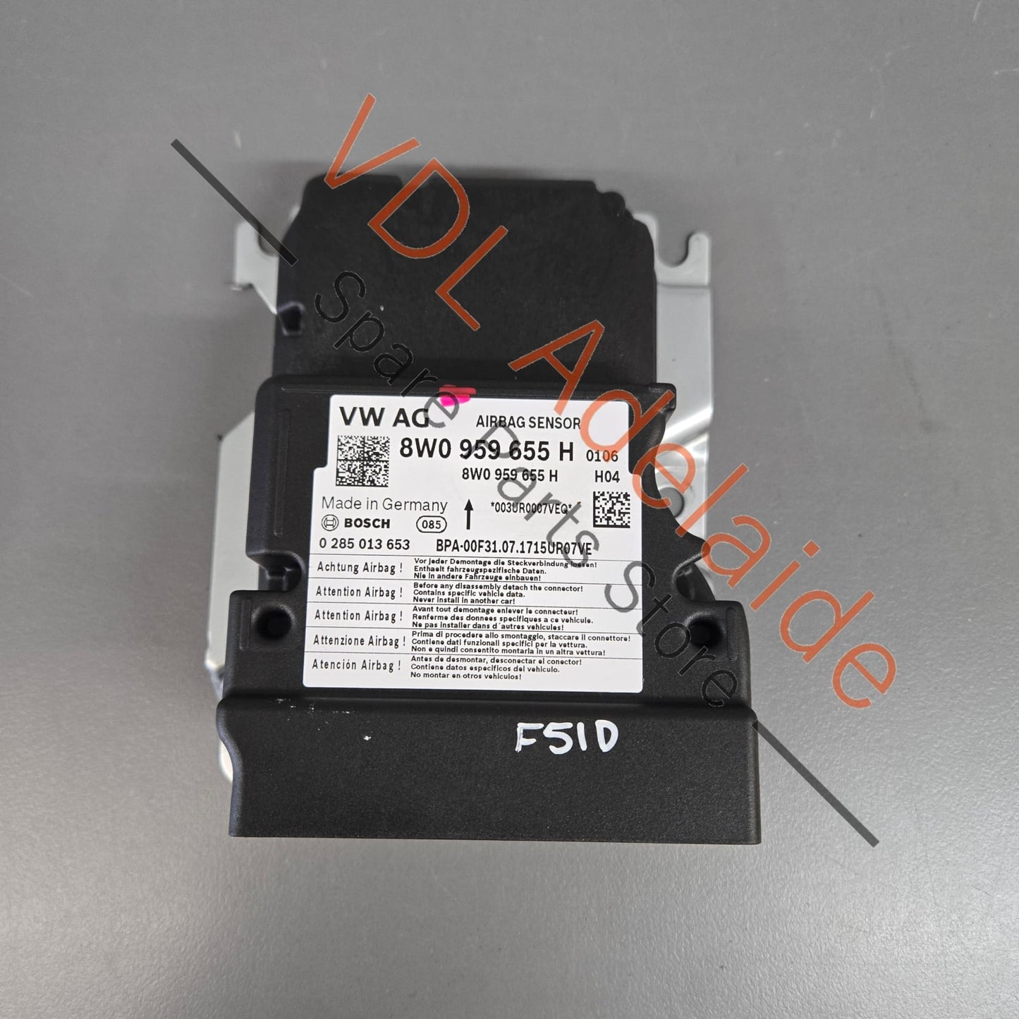 8W0959655H   Audi A5 S5 RS5 B9 Airbag Control Module 8W0959655H
