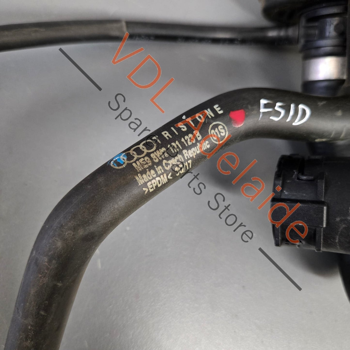 8W2122109D    Audi RS5 Coolant Reservoir Bleeder Pipe Hose 8W0122109D