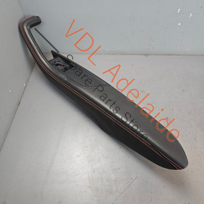 8W6867173BMCB 8W6867174BMCB   Audi RS5 B9 Interior Door Handle Trim Set Black Leather Red Stitch 8W6867174B MCB 8W6867173B MCB