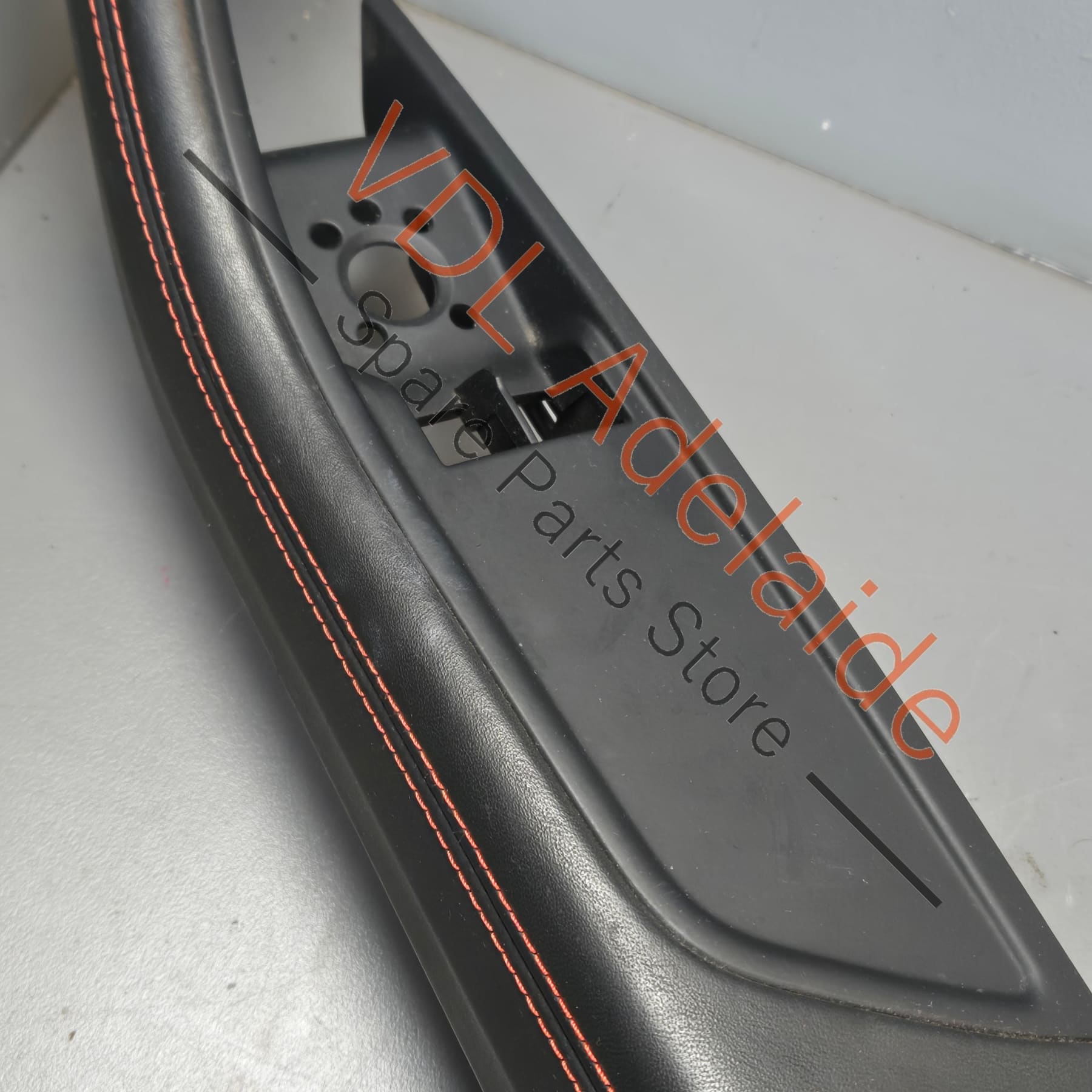8W6867173BMCB 8W6867174BMCB   Audi RS5 B9 Interior Door Handle Trim Set Black Leather Red Stitch 8W6867174B MCB 8W6867173B MCB