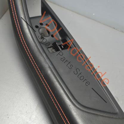 8W6867173BMCB 8W6867174BMCB   Audi RS5 B9 Interior Door Handle Trim Set Black Leather Red Stitch 8W6867174B MCB 8W6867173B MCB