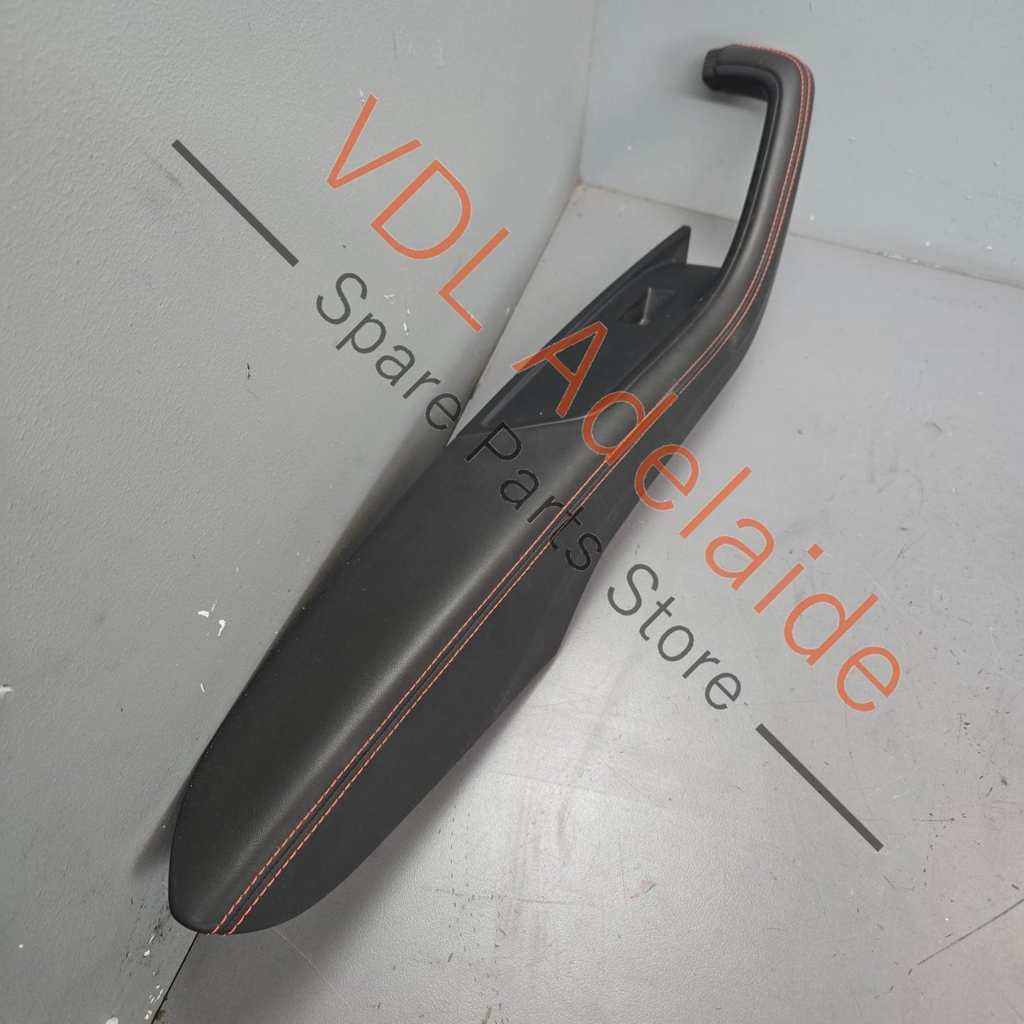 8W6867173BMCB 8W6867174BMCB   Audi RS5 B9 Interior Door Handle Trim Set Black Leather Red Stitch 8W6867174B MCB 8W6867173B MCB