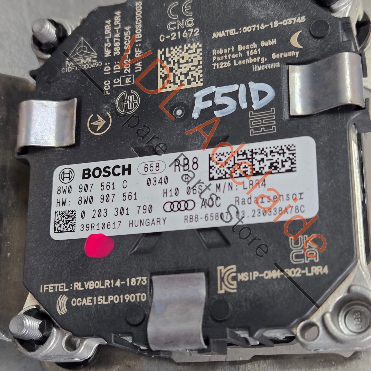 8W0907561C    Audi A4 A5 RS4 RS5 B9 Right Side Distance ACC Radar 8W0907561C