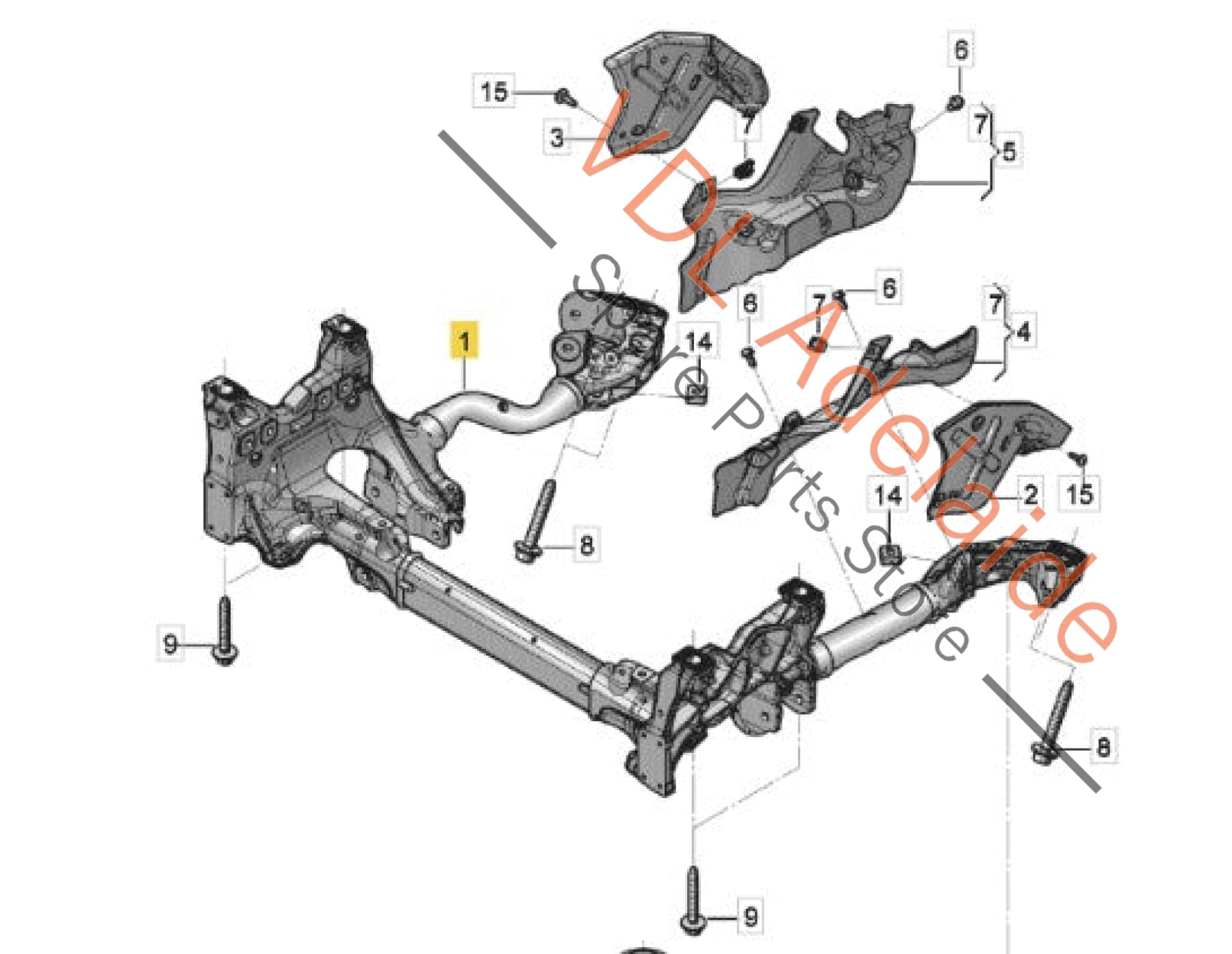 4M0399315Q    Bentley Bentayga Audi Q7 V6 V8 Front Subframe K Frame Engine Mount 4M0399315Q