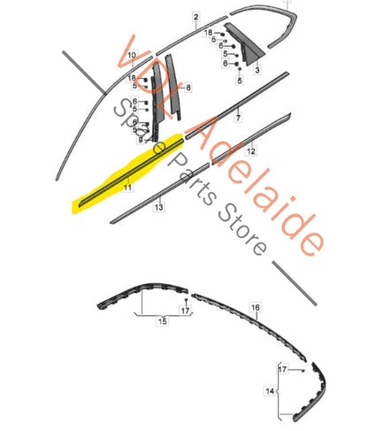 36A853078D   Bentley Bentayga 4V Door Trim Waistline Strip Chrome Front Right Door 36A853078D