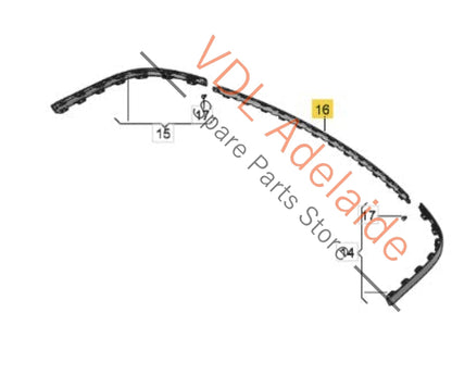 36A807725   Bentley Bentayga Rear Bumper Centre Chrome Trim Moulding 36A807725