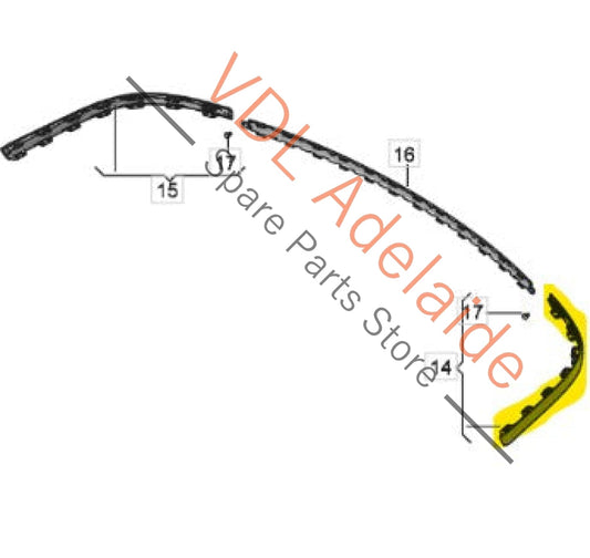 36A807917 36A807723  Bentley Bentayga Rear Bumper Left Chrome Trim Moulding 36A807917