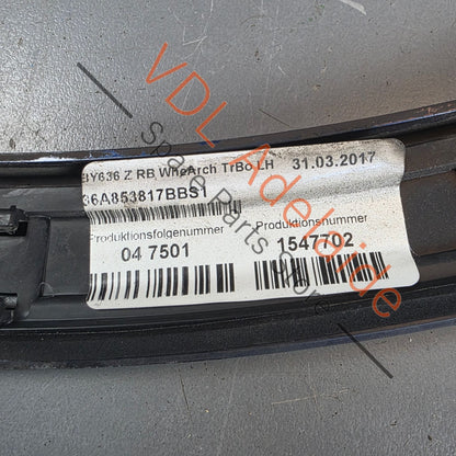 36A853817 36A853817GRU  Bentley Bentayga 4V Left Rear Wheel Arch Flare Trim Molding 36A853817