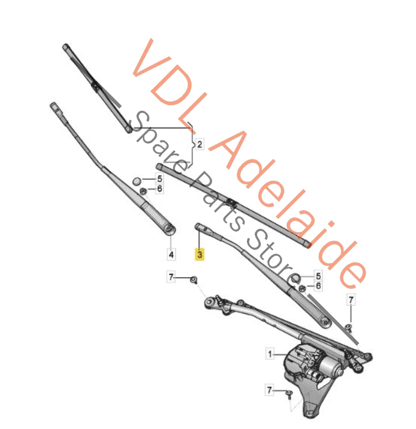 4M2955407   Audi Q7 Bentley Bentayga Windscreen Wiper Arm Left LHS for RHD 4M2955407