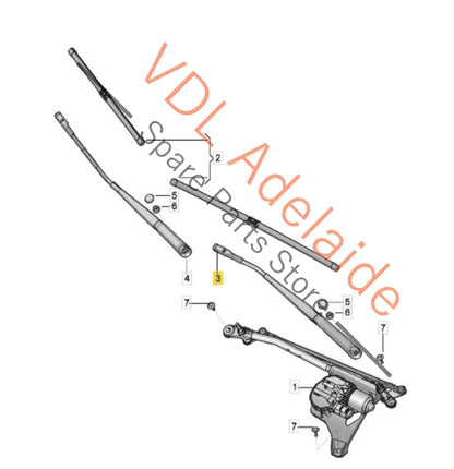 4M2955407   Audi Q7 Bentley Bentayga Windscreen Wiper Arm Left LHS for RHD 4M2955407
