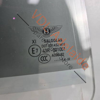36A845026A   Bentley Bentayga 4V Right Rear Door Glass Window 36A845026A