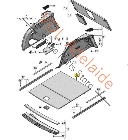 36A863462A4BH   Bentley Bentayga Cargo Floor Panel Carpet Beluga 36A863462A 4BH