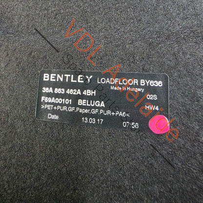 36A863462A4BH   Bentley Bentayga Cargo Floor Panel Carpet Beluga 36A863462A 4BH
