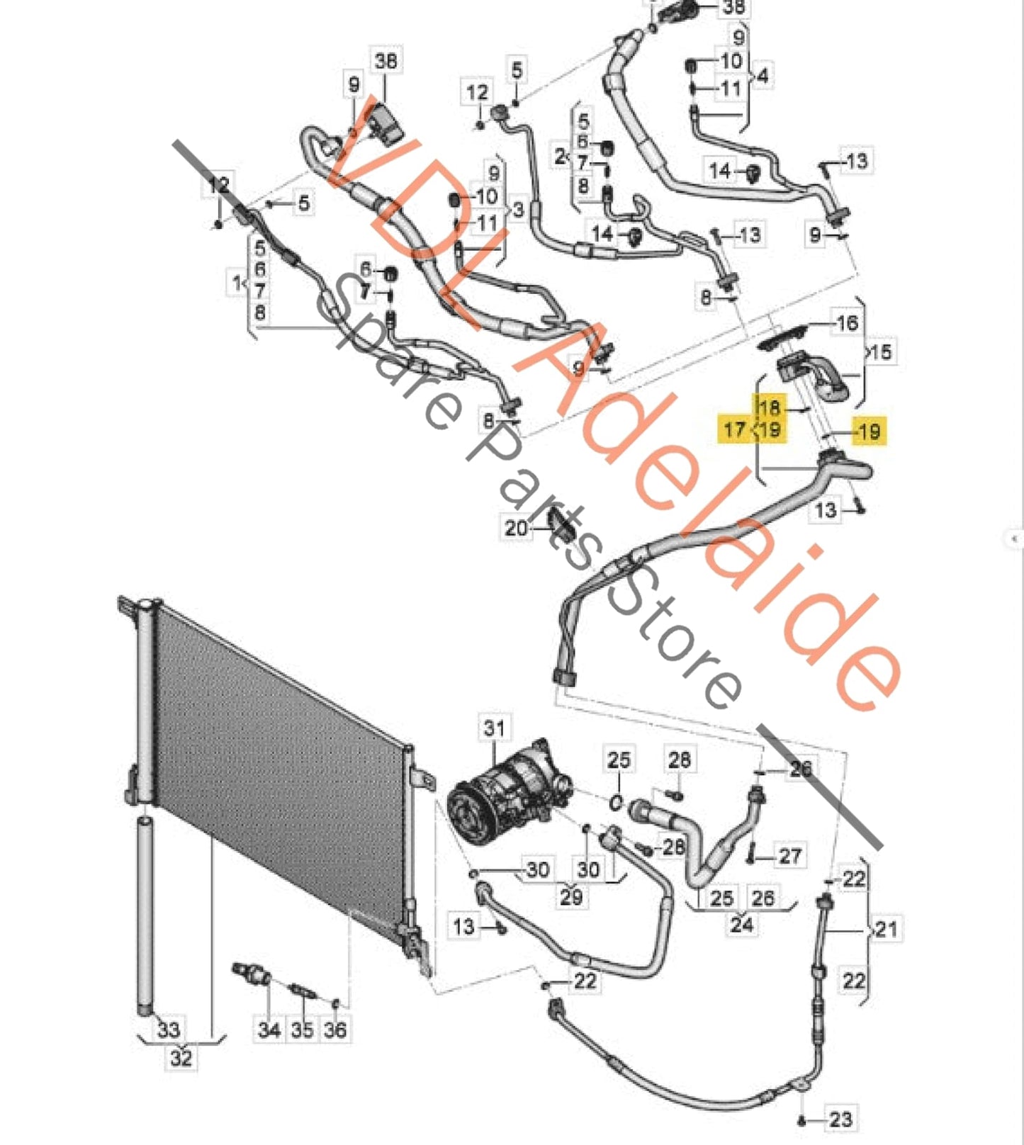 4M0816738N   VW Audi Air Conditioning Pipe 4M0816738N