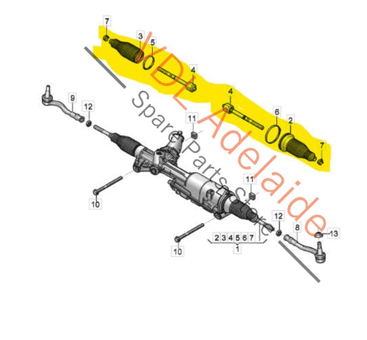 4M0423811D 4M0423810C 4M0423812D Audi Q7 Bentley Bentayga Steering Rack Ends Tie Rod Set 4M0423811D 4M0423812D 4M0423810C