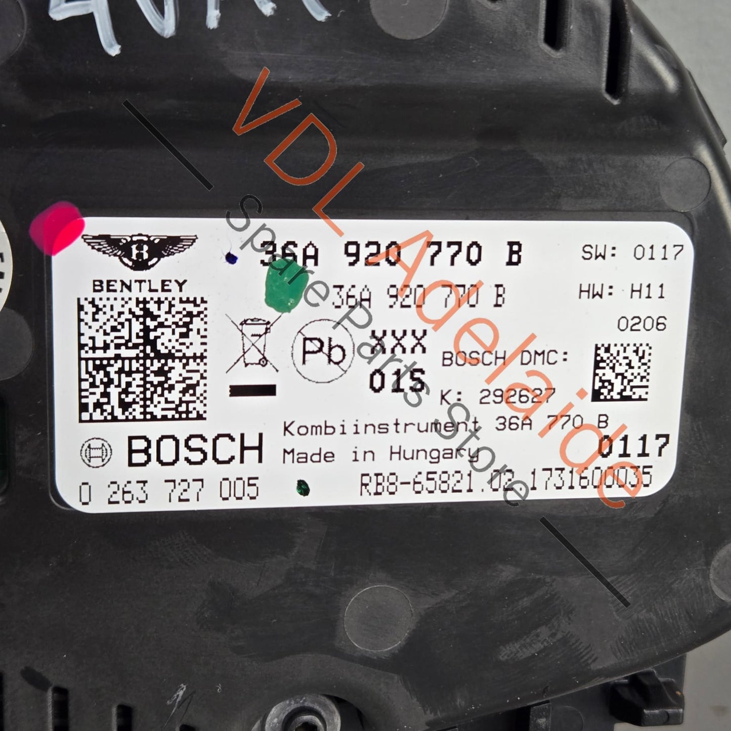 36A920770B   Bentley Bentayga Dashboard Cluster 36A920770B Kombiinstrument