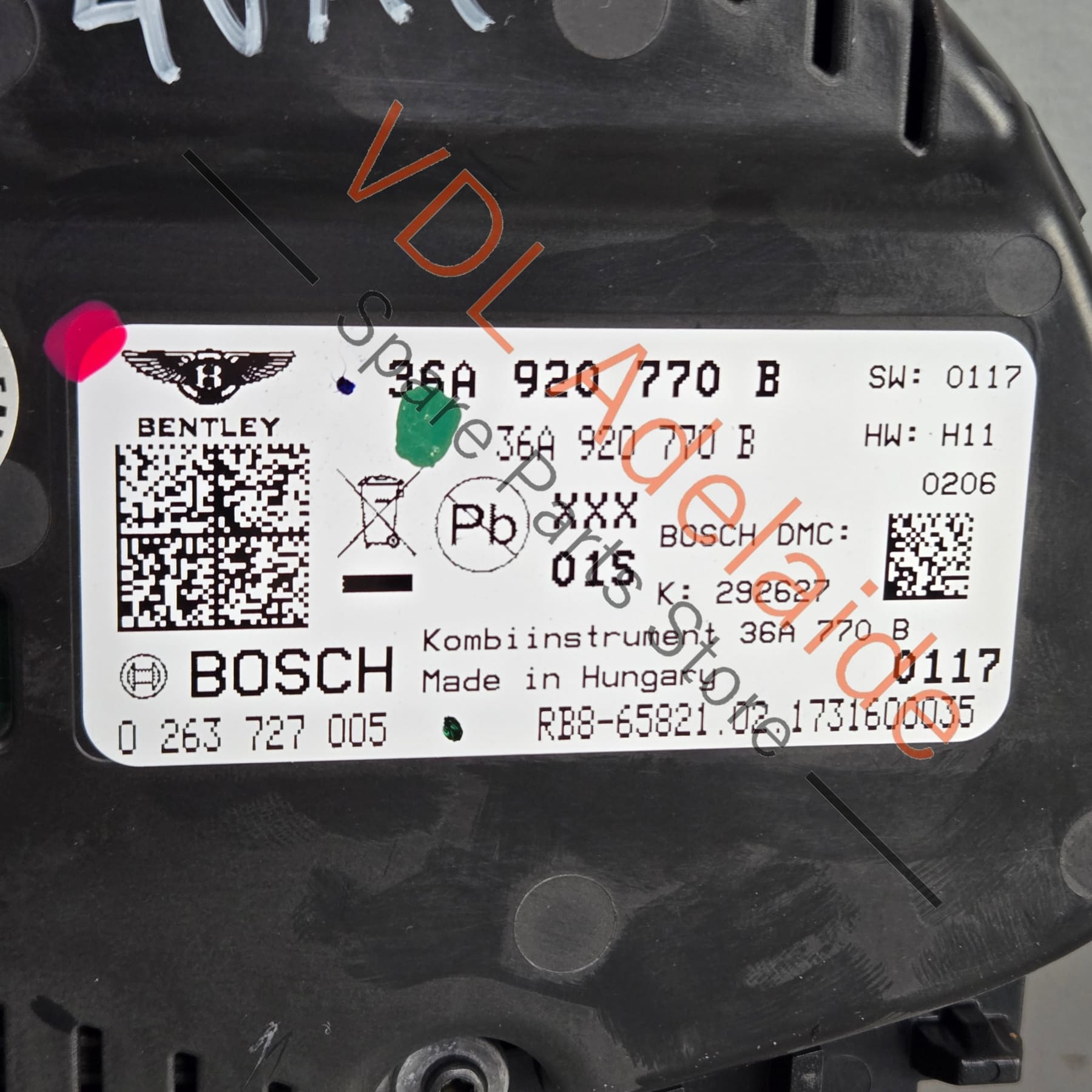 36A920770B   Bentley Bentayga Dashboard Cluster 36A920770B Kombiinstrument