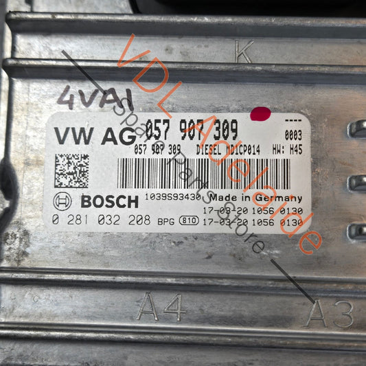 57907309 MD1CP014   Bentley Bentayga 4.0 Diesel Engine Controller ECU 057907309 Bosch MD1CP014