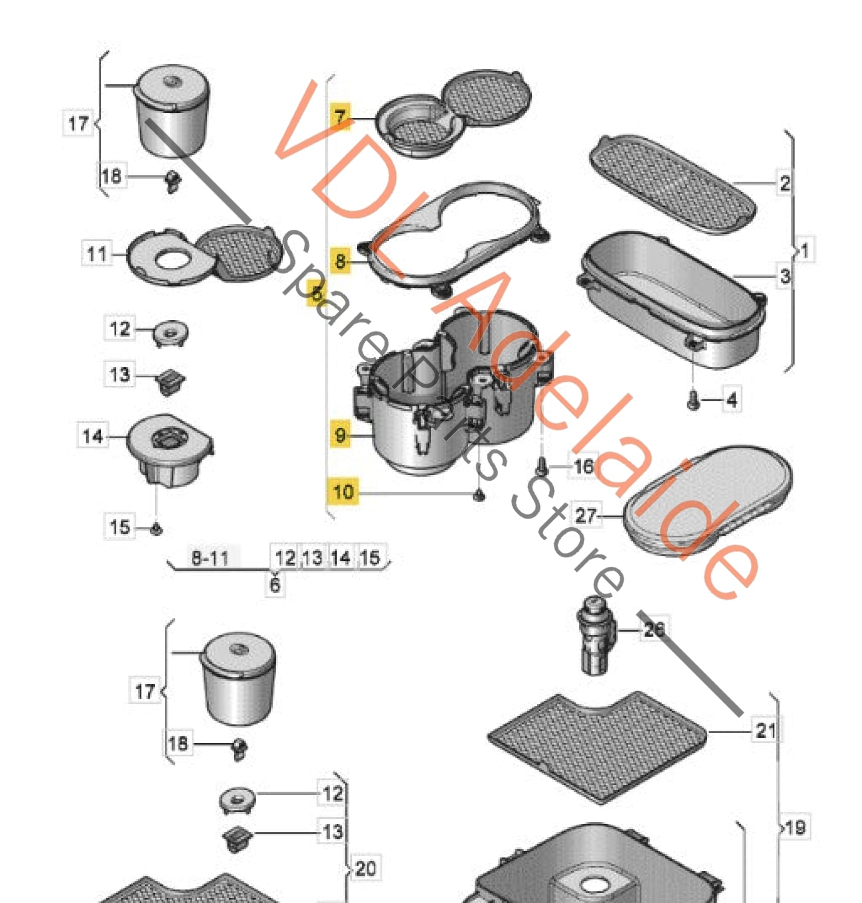 36A862533 36A860687   Bentley Bentayga Centre Console Drinks Cup Holder with Chrome Surround 36A860687 36A862533