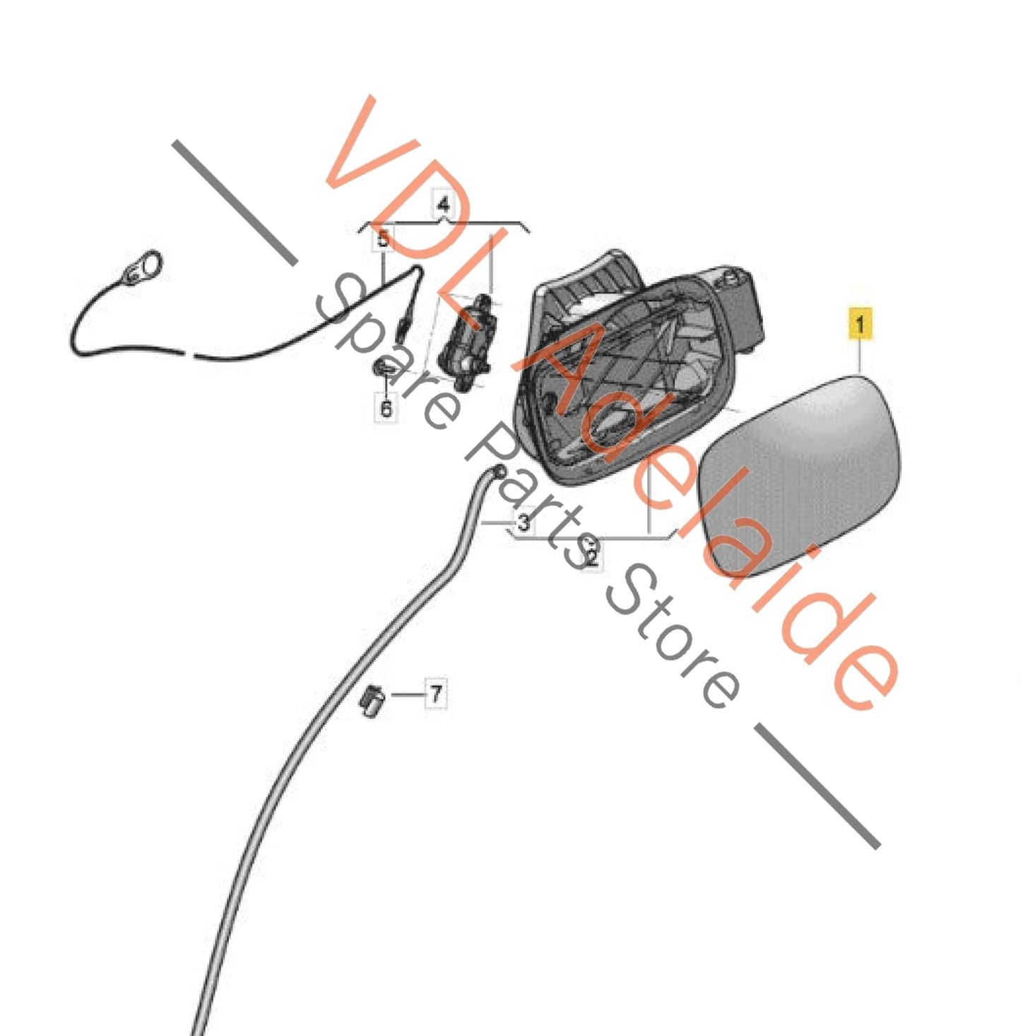 36A809907 36A809857C   Bentley Bentayga Fuel Door Flap Assembly 36A809907 36A809857C