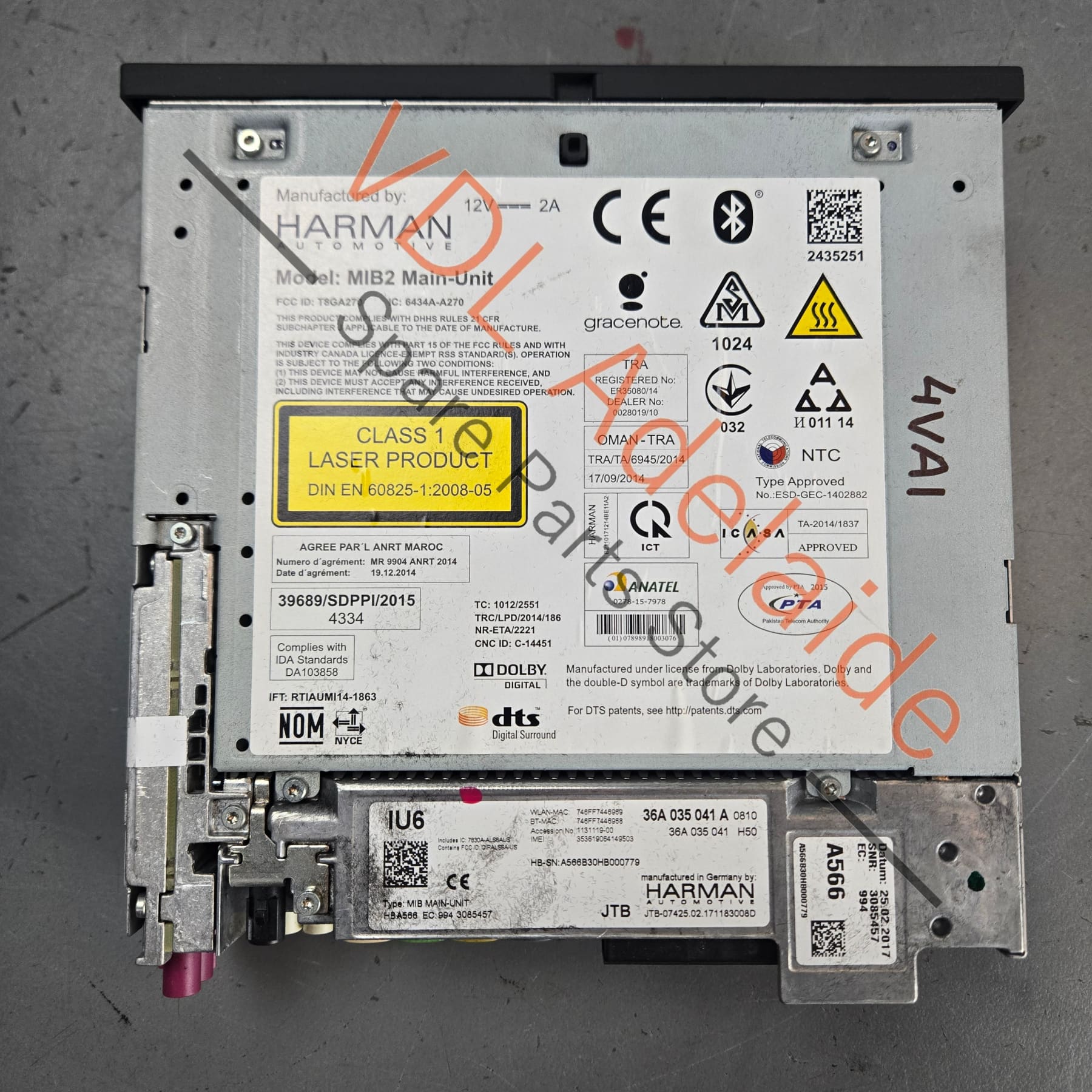 36A035041A    Bentley Bentayga Main Radio Central Computer MIB2 MIB Premium 36A035041A